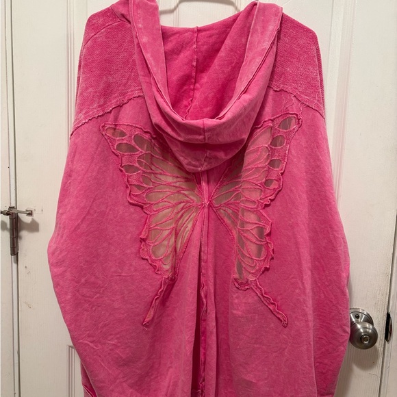 J. Her - Mineral Wash Butterfly Hoodie/ Shacket - Picture 8 of 14